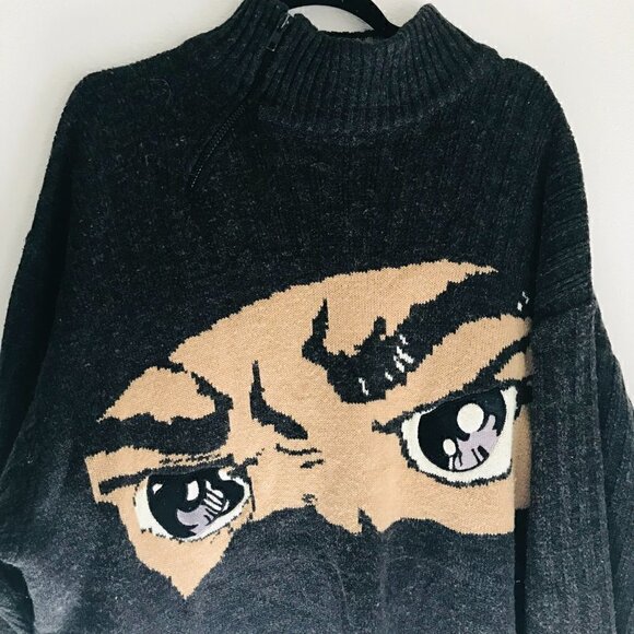 Reynolds & Perry Gray Anime Sweater Size XXL - Picture 2 of 7